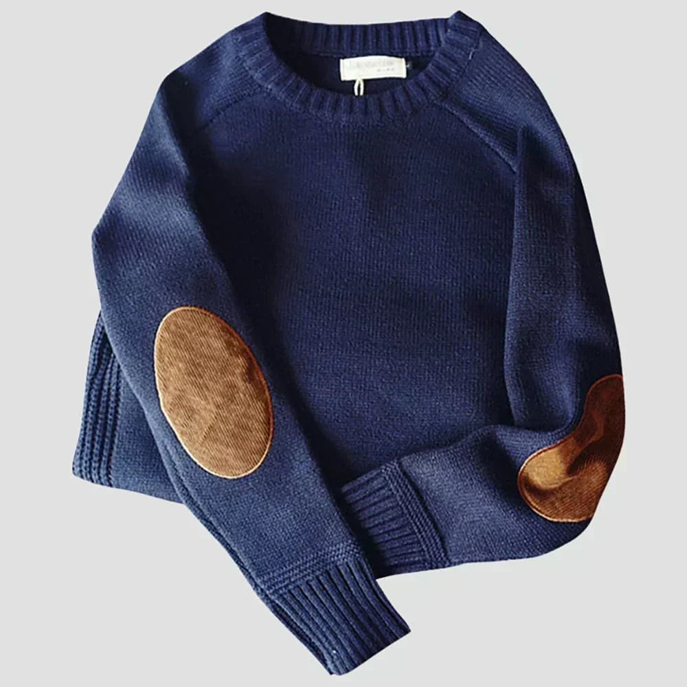 Reginald | Klassischer Pullover mit Ellenbogen-Patches