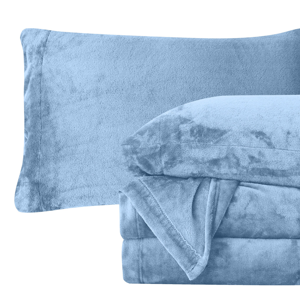 Elegant Comfort 4-Piece Velvet Plush Flannel Sheet Set