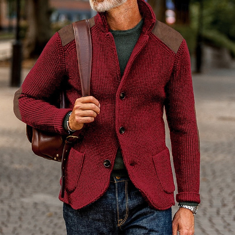 Baxter | Strukturierte Strickjacke mit Stehkragen