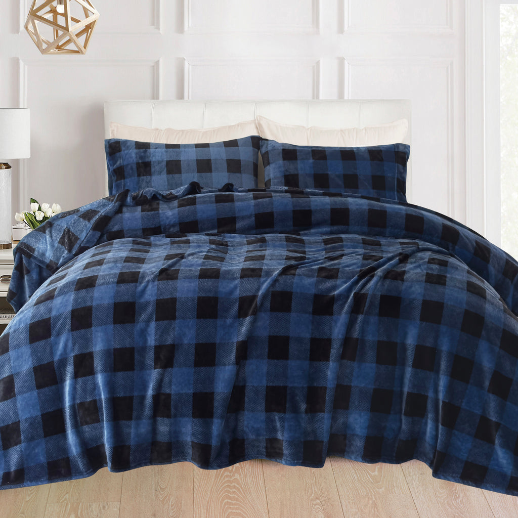 Elegant Comfort 4-Piece Velvet Plush Flannel Sheet Set