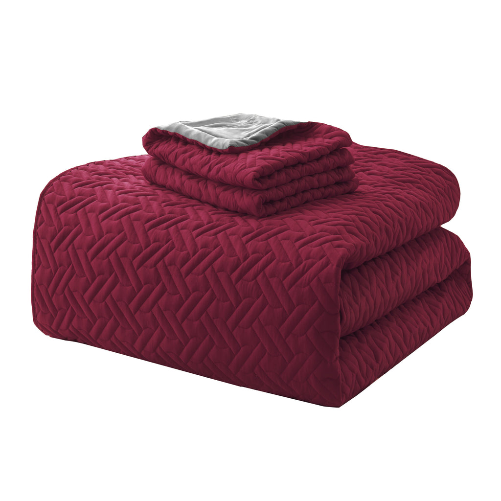 Elegant Comfort 3-Piece Majestic Quilted Reversible Bedspread Coverlet Set