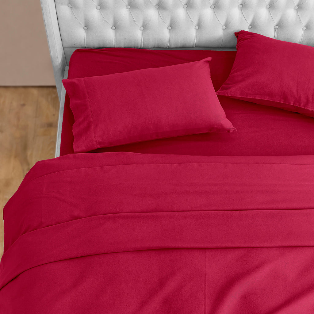 Elegant Comfort 4-Piece Cotton Flannel Sheet Set - 100% Turkish Cotton