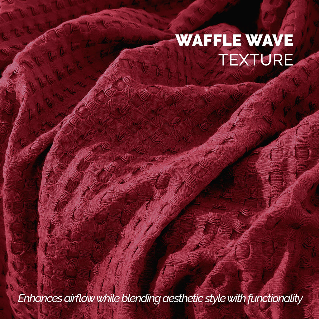 Elegant Comfort Cotton Waffle Blanket