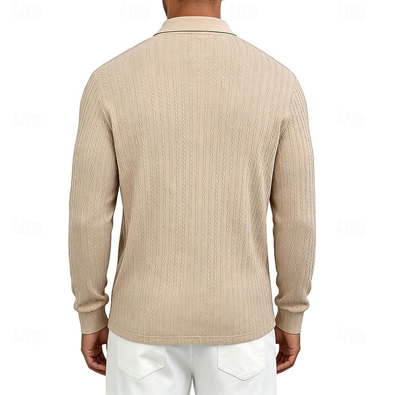 Bryson | Strukturiertes Polo-Shirt mit Reißverschluss