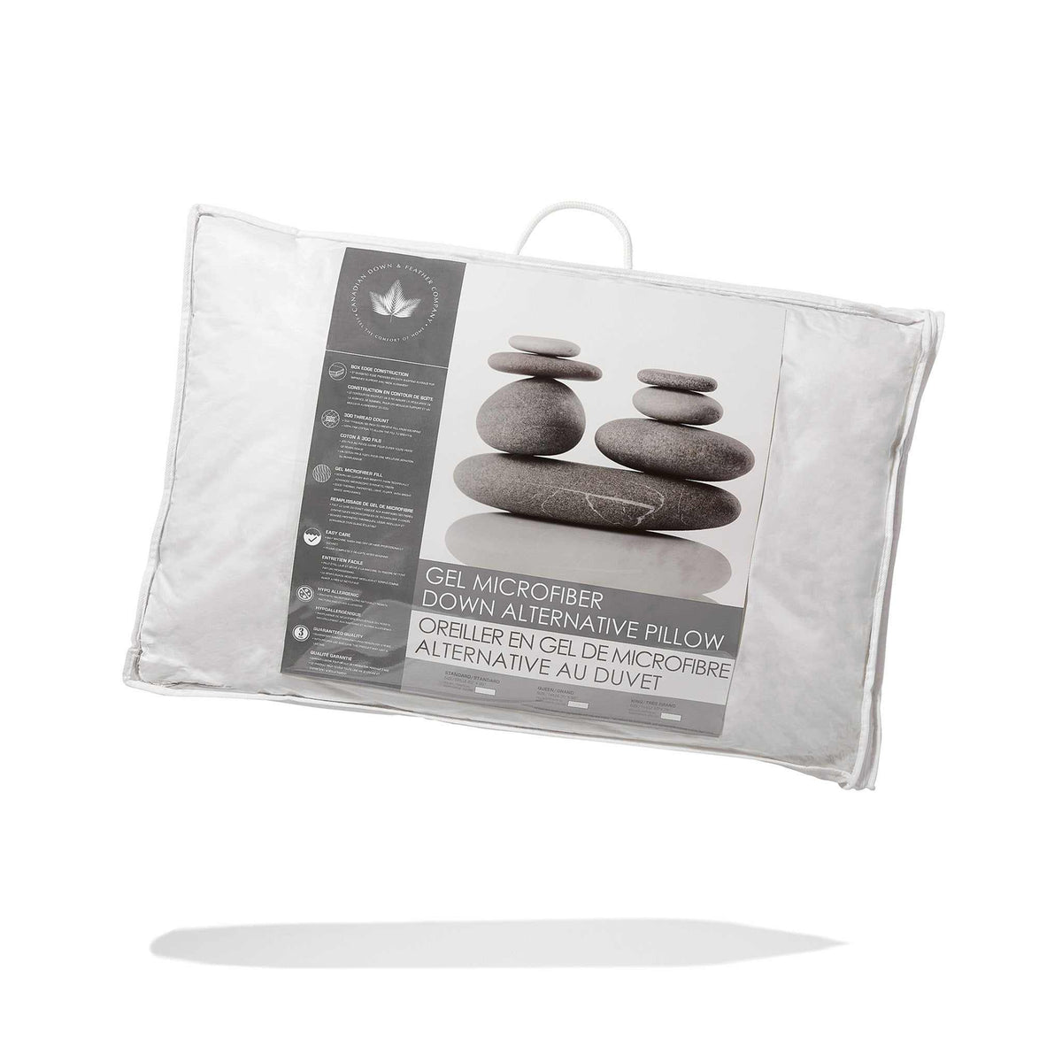 Canadian Down & Feather Company Gel Microfiber Down Alternative Pillow, Medium Support 2 Pack