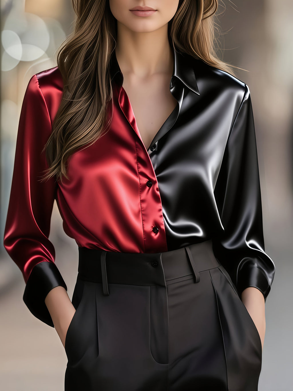 Lydia | Refined Colour-Block Shirt