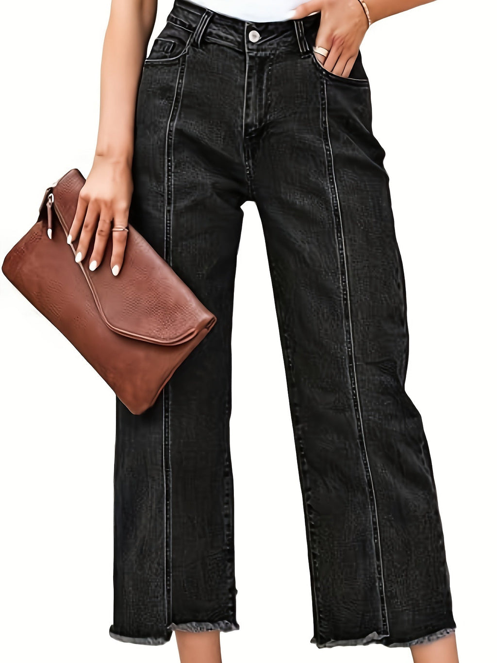 Ramona | Washed Straight-Leg Cropped Jeans
