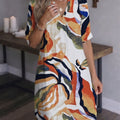 Marion | Kunstvolles Kleid mit V-Ausschnitt