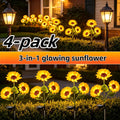 Solar Garden Lights Sunflower Stake Lanterns, IP44 with 1- or 2-Piece configurations Options for Lawn Decor