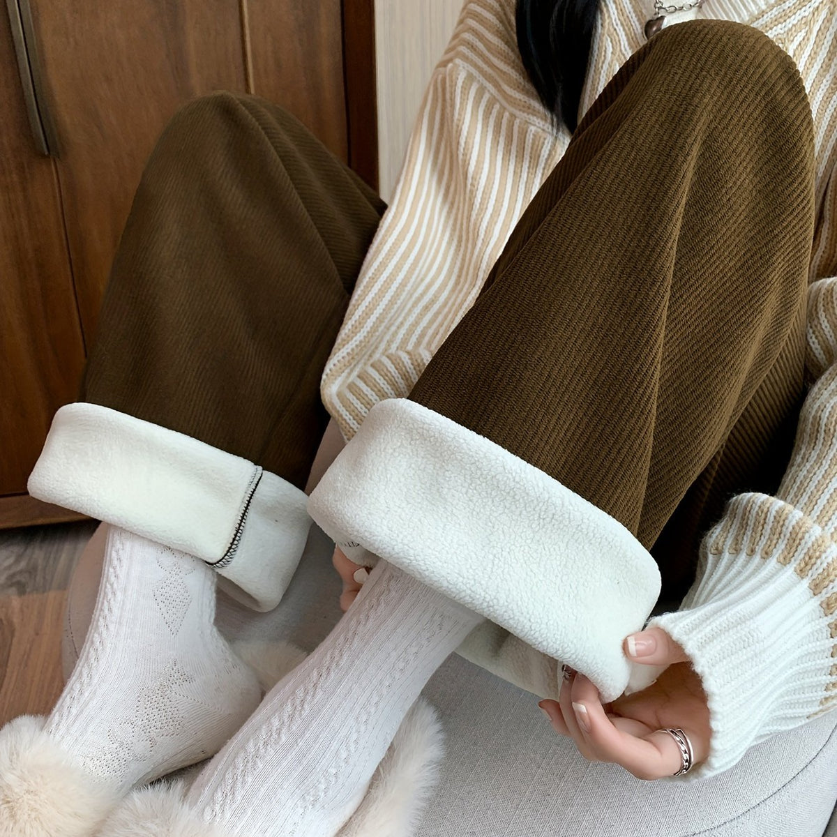 Lena | Weite Hose mit Fleecefutter