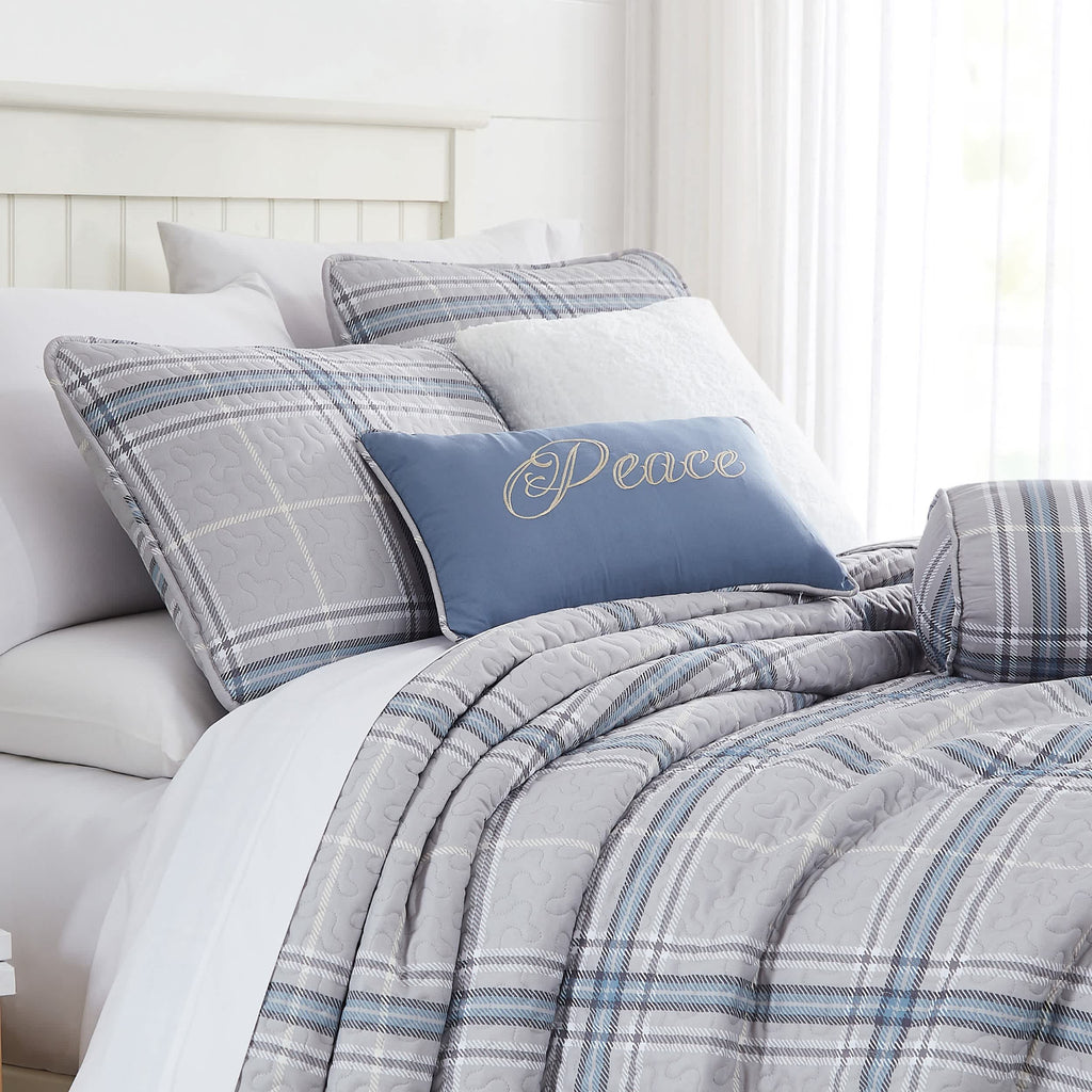 Southshore Fine Linens Vilano Plaid 6PC Quilt Set
