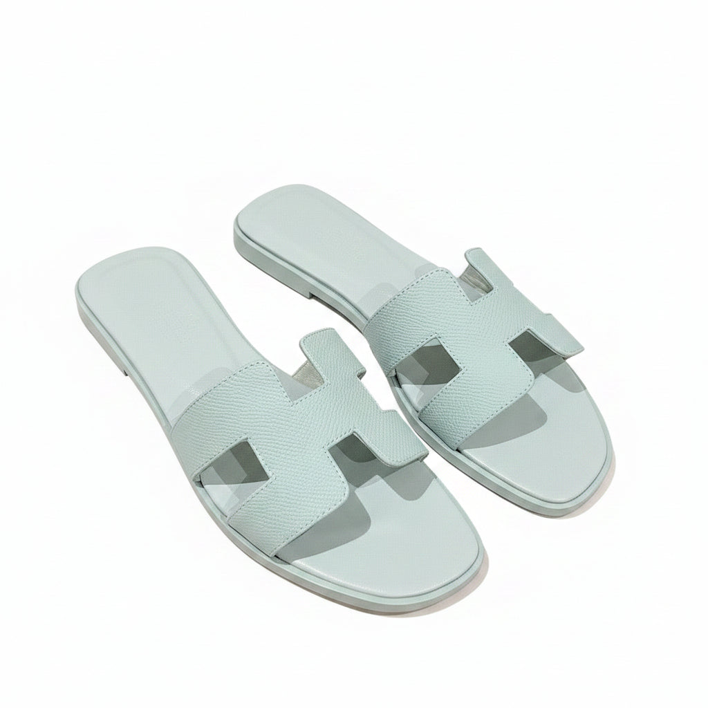 Hermès Oran Flat Sandals — Pale Mint