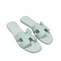 Hermès Oran Flat Sandals — Pale Mint