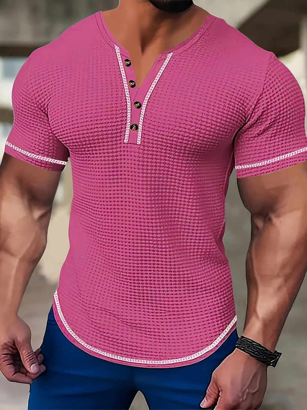 Beckett | Strukturierter Henley-Pullover mit geknöpftem Kragen