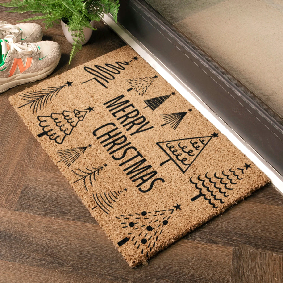 Merry Christmas Tree Pattern Coir - Coir Doormat