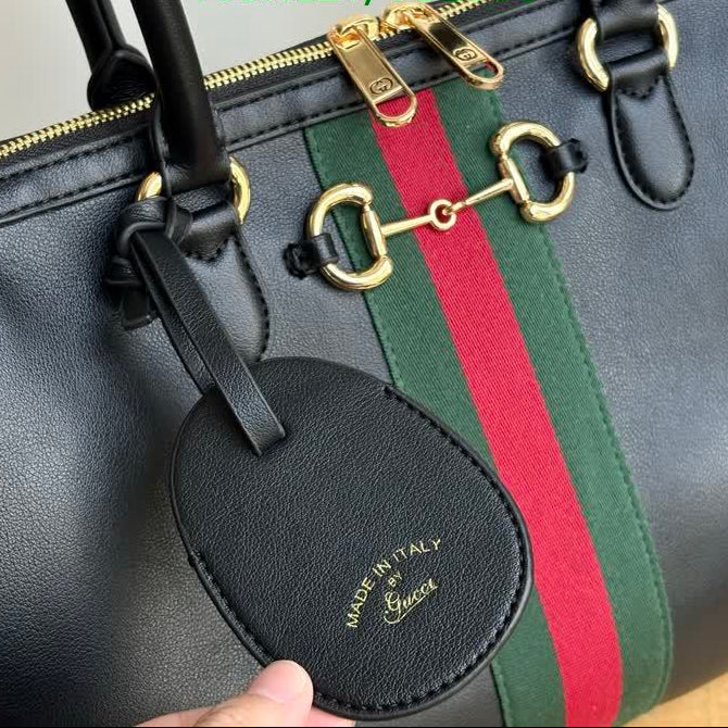 Gucci 1955 Horsebit Boston Bag — Black Leather