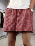 Callista | Striped Wide Leg Elastic Waist Shorts