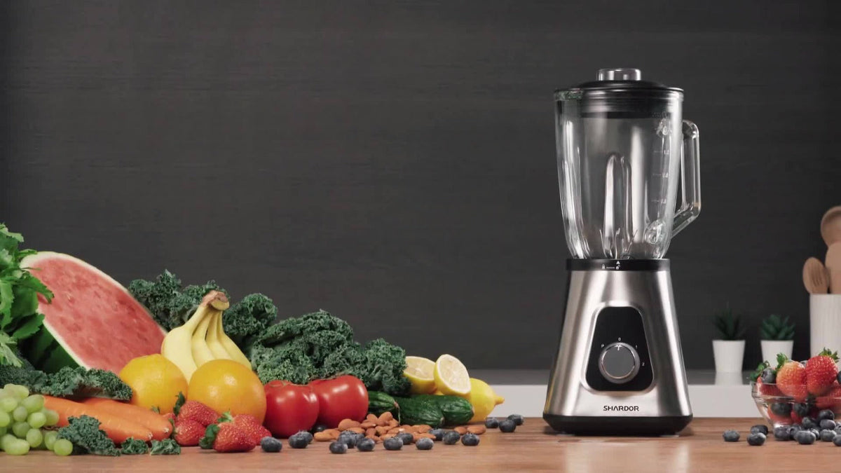 Countertop Blender with 52oz Glass Jar & 22oz Travel Cup, 3-Speed Smoothie Blender for Frozen Fruit Drinks