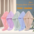 Microfiber Hair Towels 5 Pack - Super Coral Fleece Hair Wrap Towel Set, Bathroom Hair Drying Towels