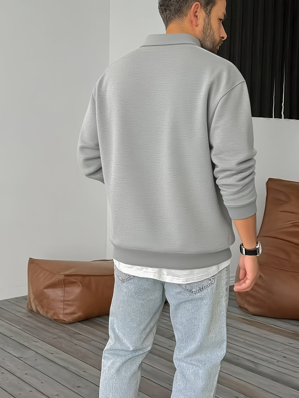 Gideon | Sweatshirt mit Reißverschluss und Kragen