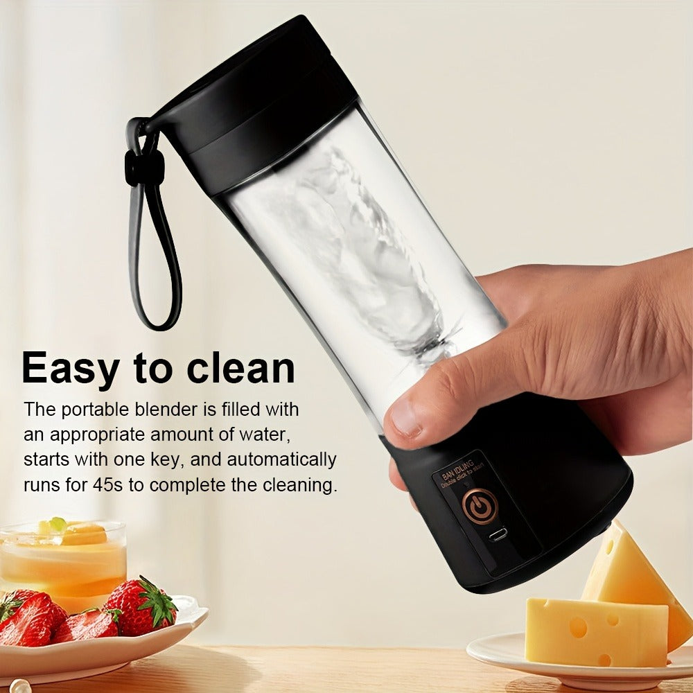 Blender Cup with USB Rechargeable 380ML and 6 Blades for Smoothies