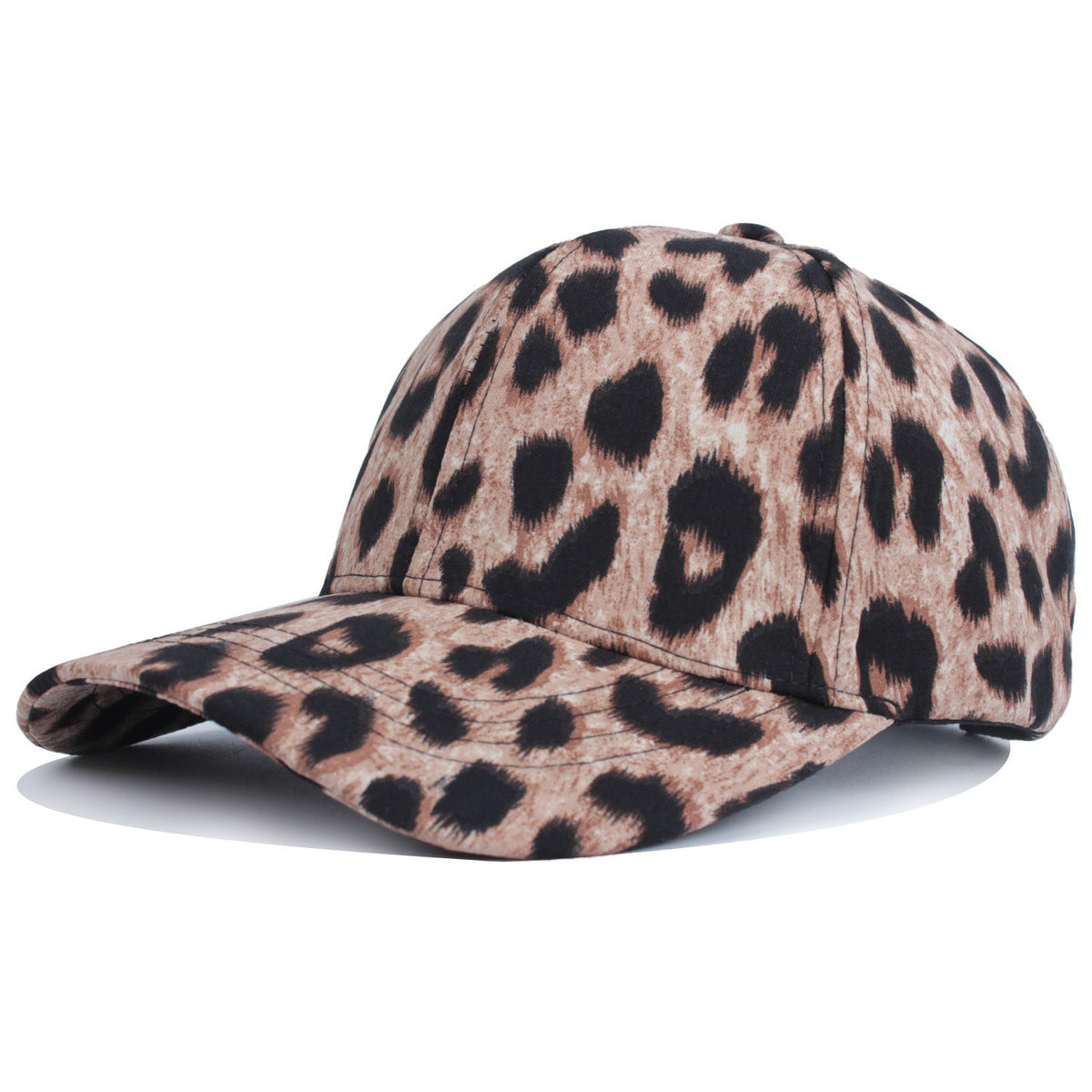 Verstellbare Baseballcap mit Animal-Print in Curry
