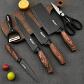 Kitchen Knife Set 6- or 7-Piece High-Carbon Stainless Steel with Wood Handles, Shears and Peeler