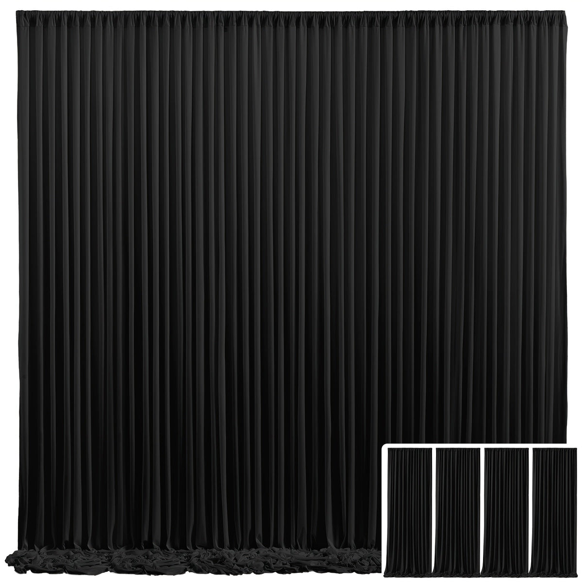 Backdrop Curtains 4 Pack 59x118 Inch, Wrinkle-Resistant Non-Transparent Party Decoration Fabric with Pole Pocket