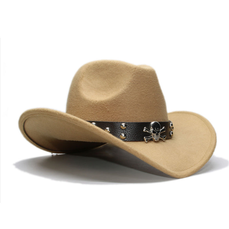 Cowboy Hat with Metal Skull Band