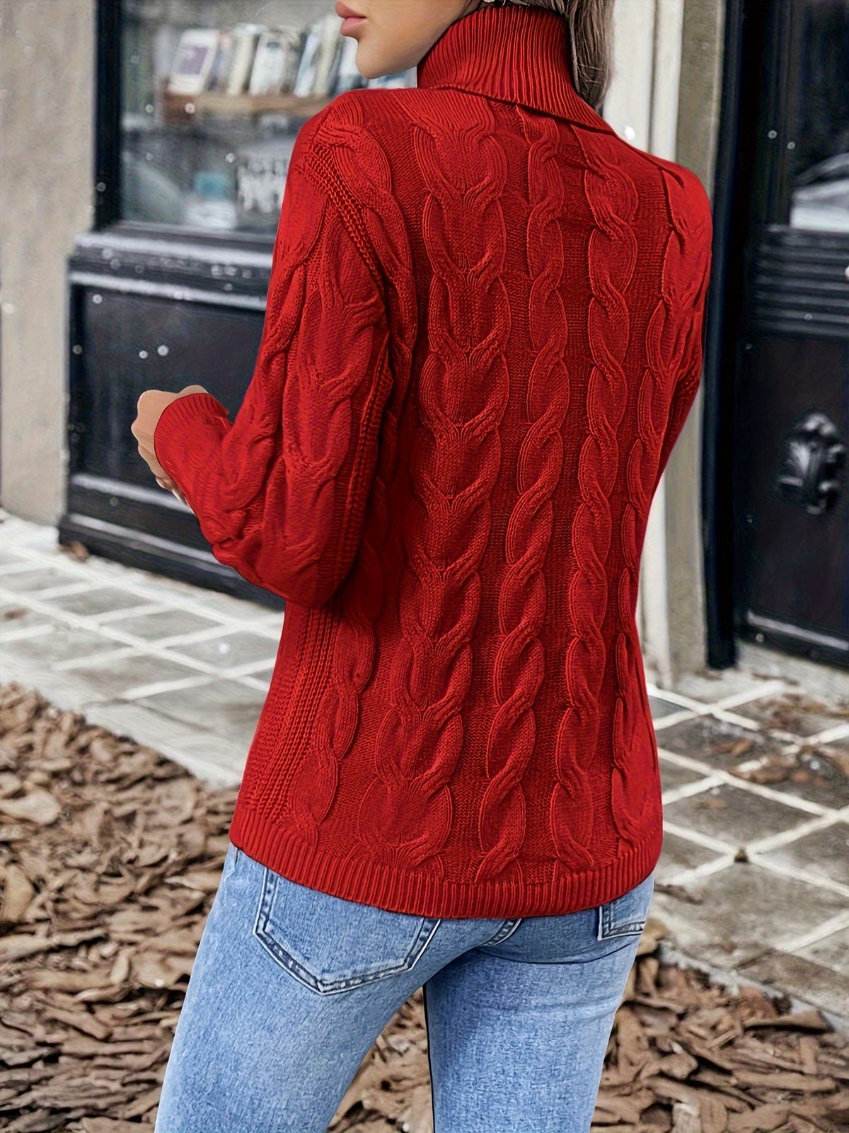 Naomi | Zopfstrickpullover mit Rollkragen