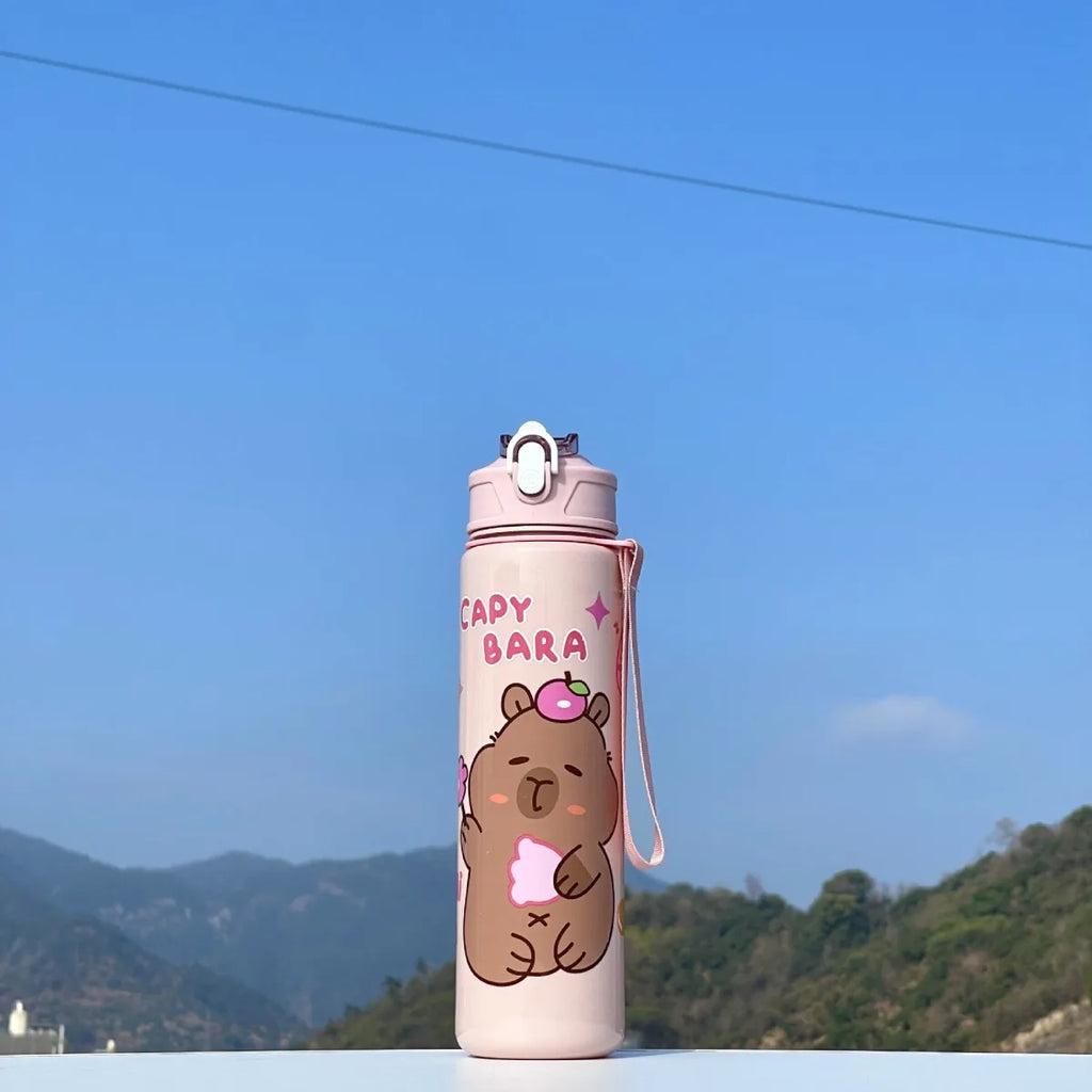 Capybara Cartoon Large Capacity Water Bottle