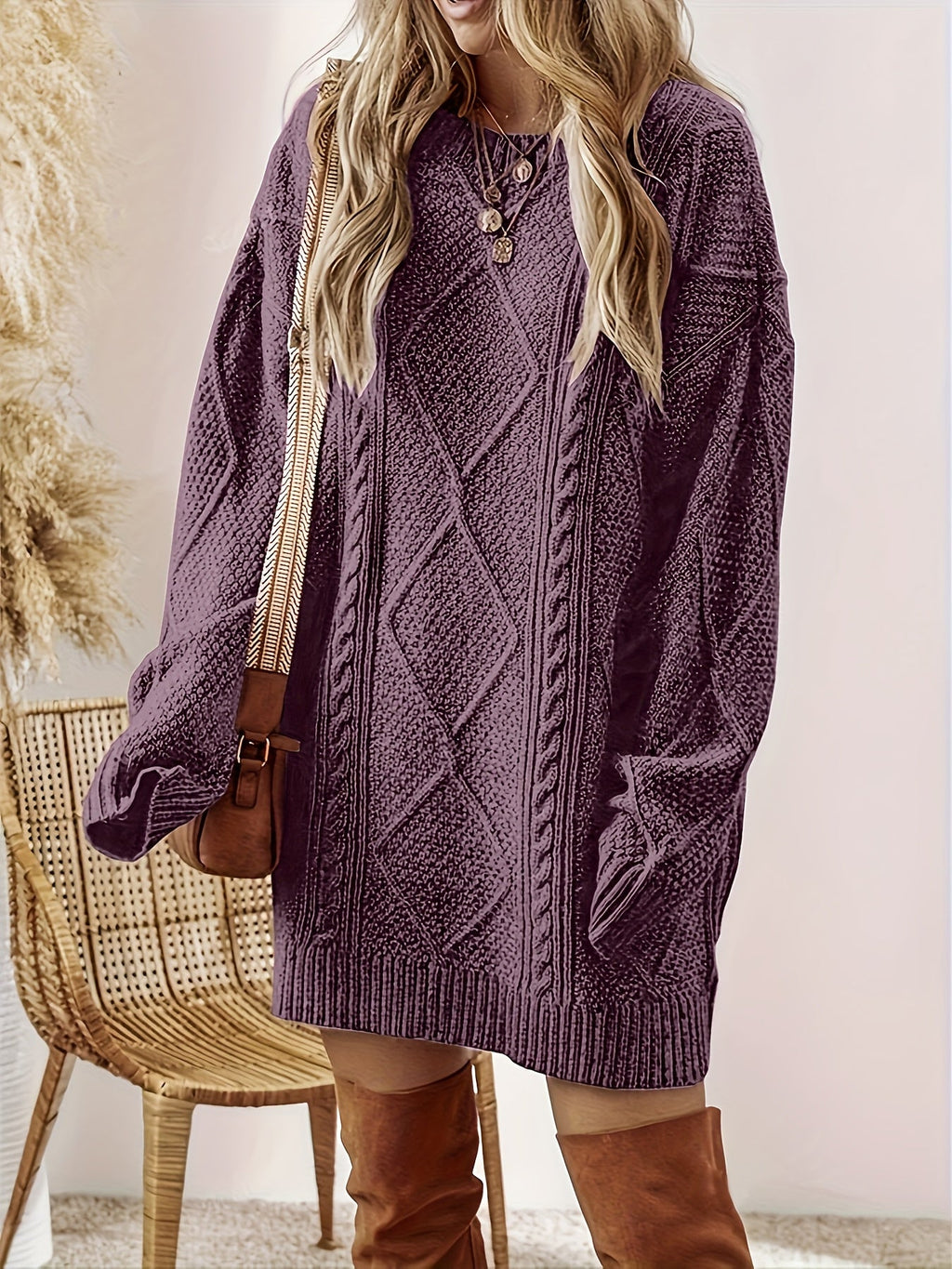 Wilhelmina | Cosy Cable-Knit Sweater Dress