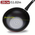 German Diamond Non-Stick Stir Fry Pan - Rice Stone Coating Smokeless Flat Bottom Wok for Induction Cooker Gas Stove