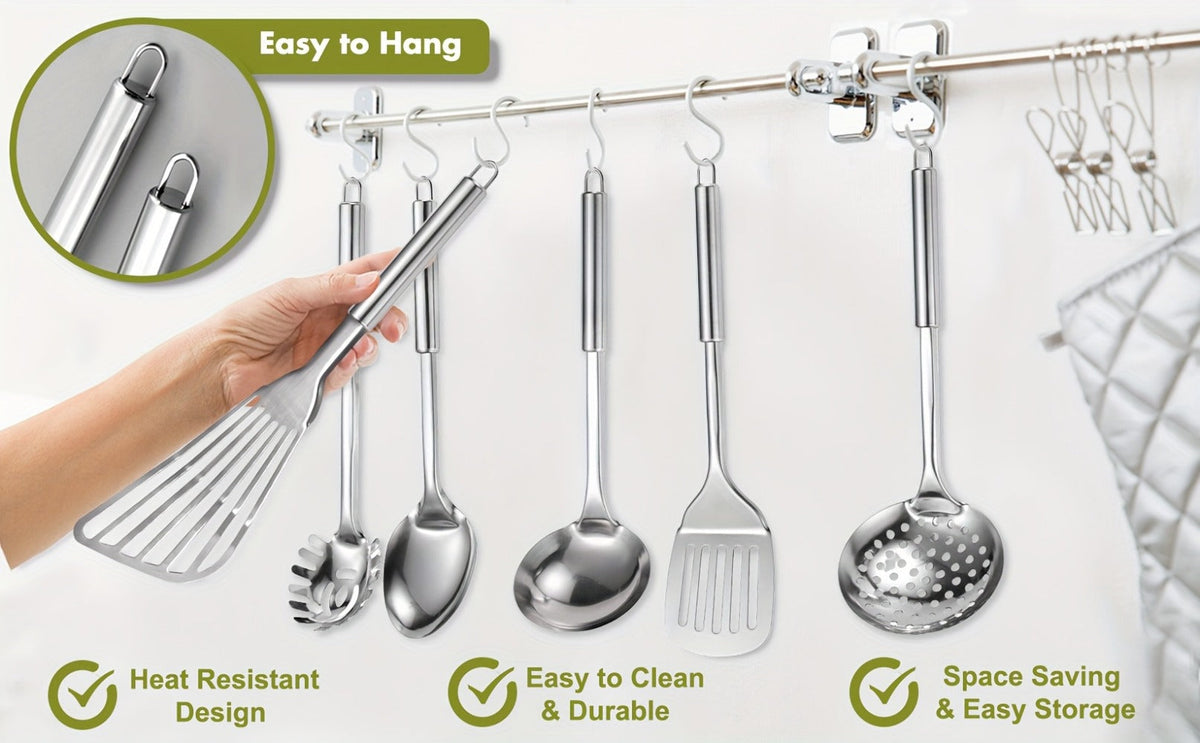 Kitchen Utensils 12-Piece Set with Eleven Cooking Tools and a Stainless Steel Countertop Holder