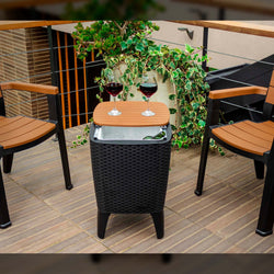 Cooler Table in Espresso/Teak Brown