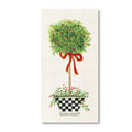 Red Ribbon Topiary II Gallery-Wrapped Canvas Wall Art