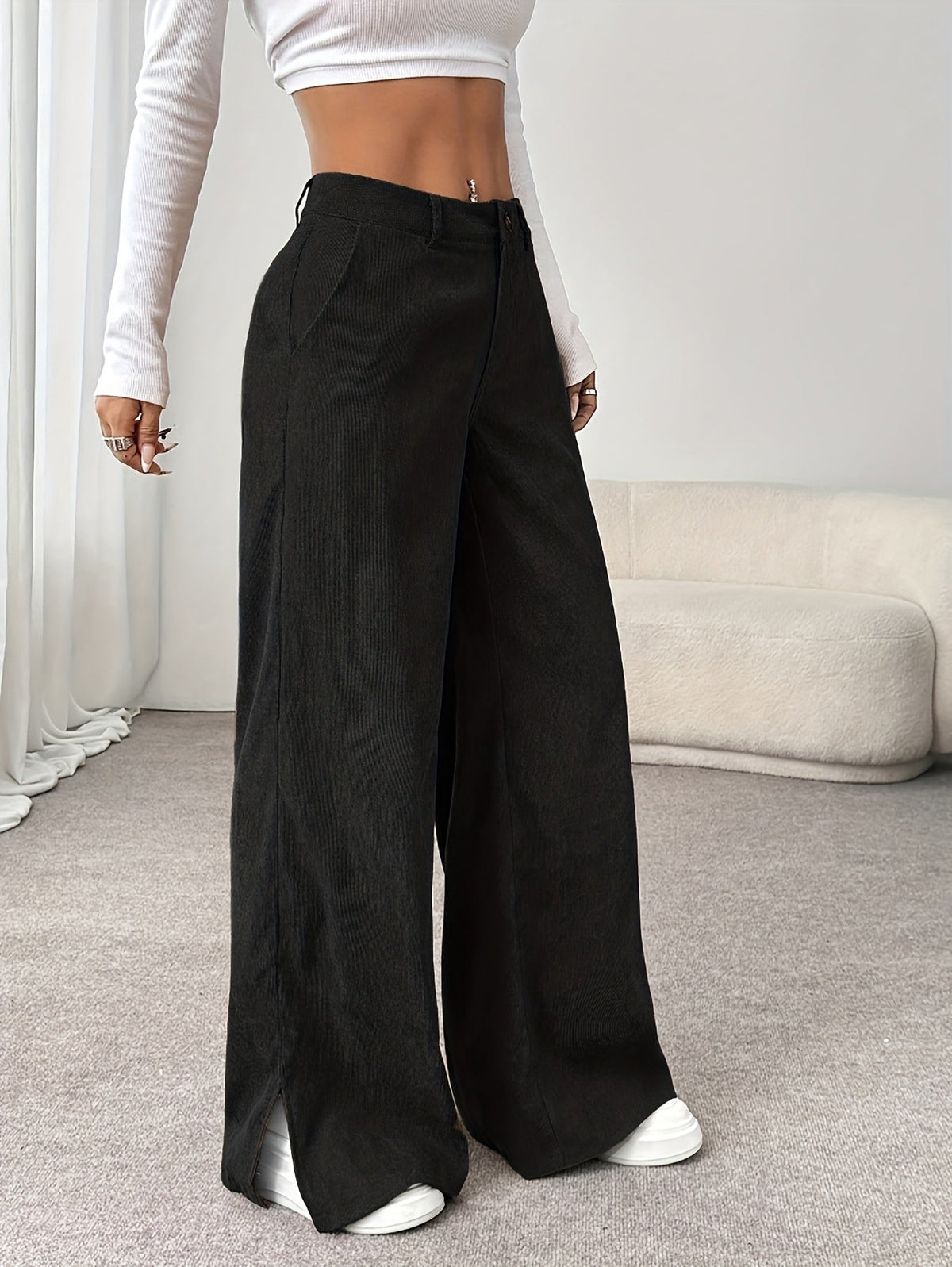 Celia | High-Waisted Straight-Leg Trousers
