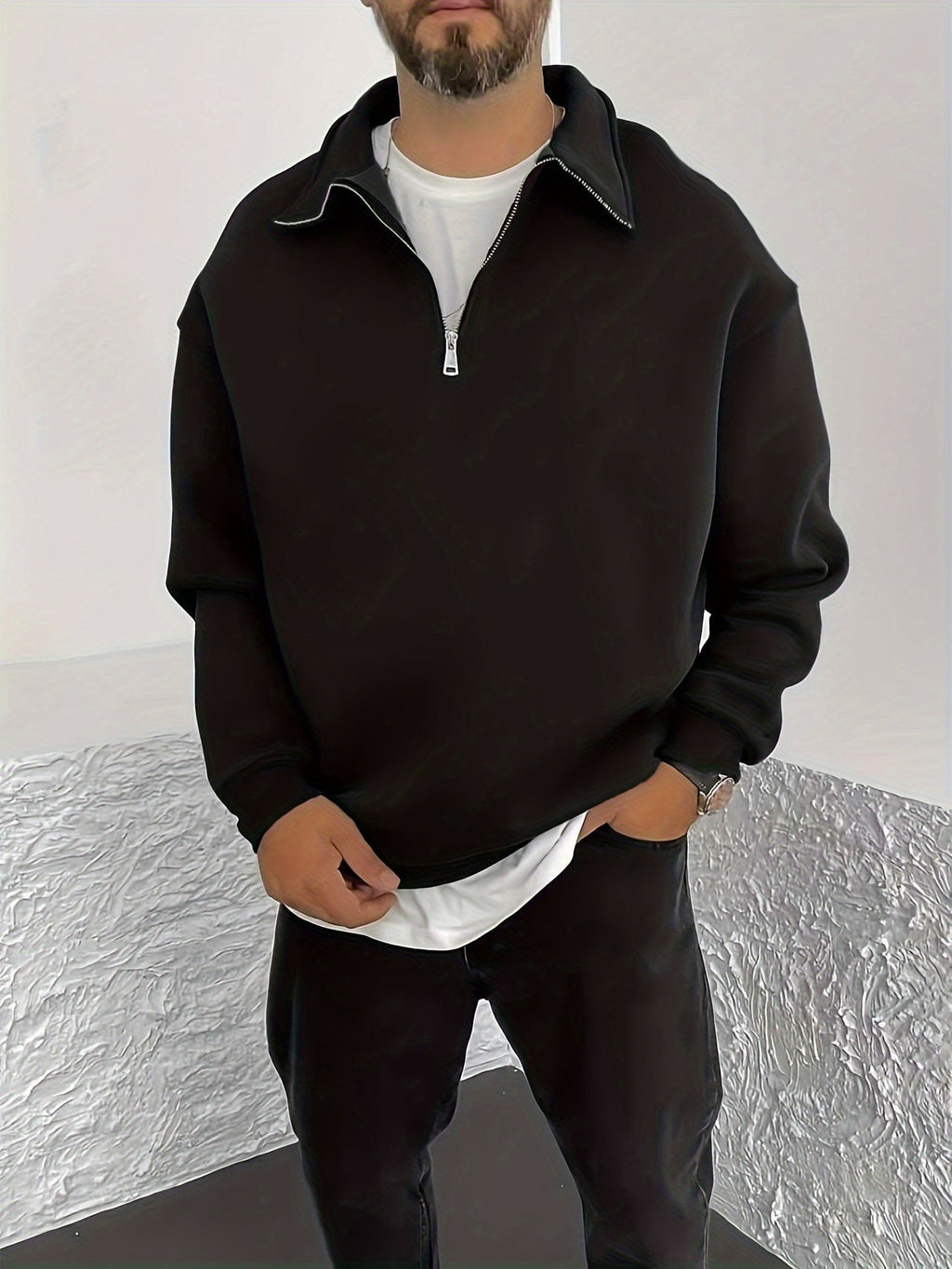 Gideon | Sweatshirt mit Reißverschluss und Kragen