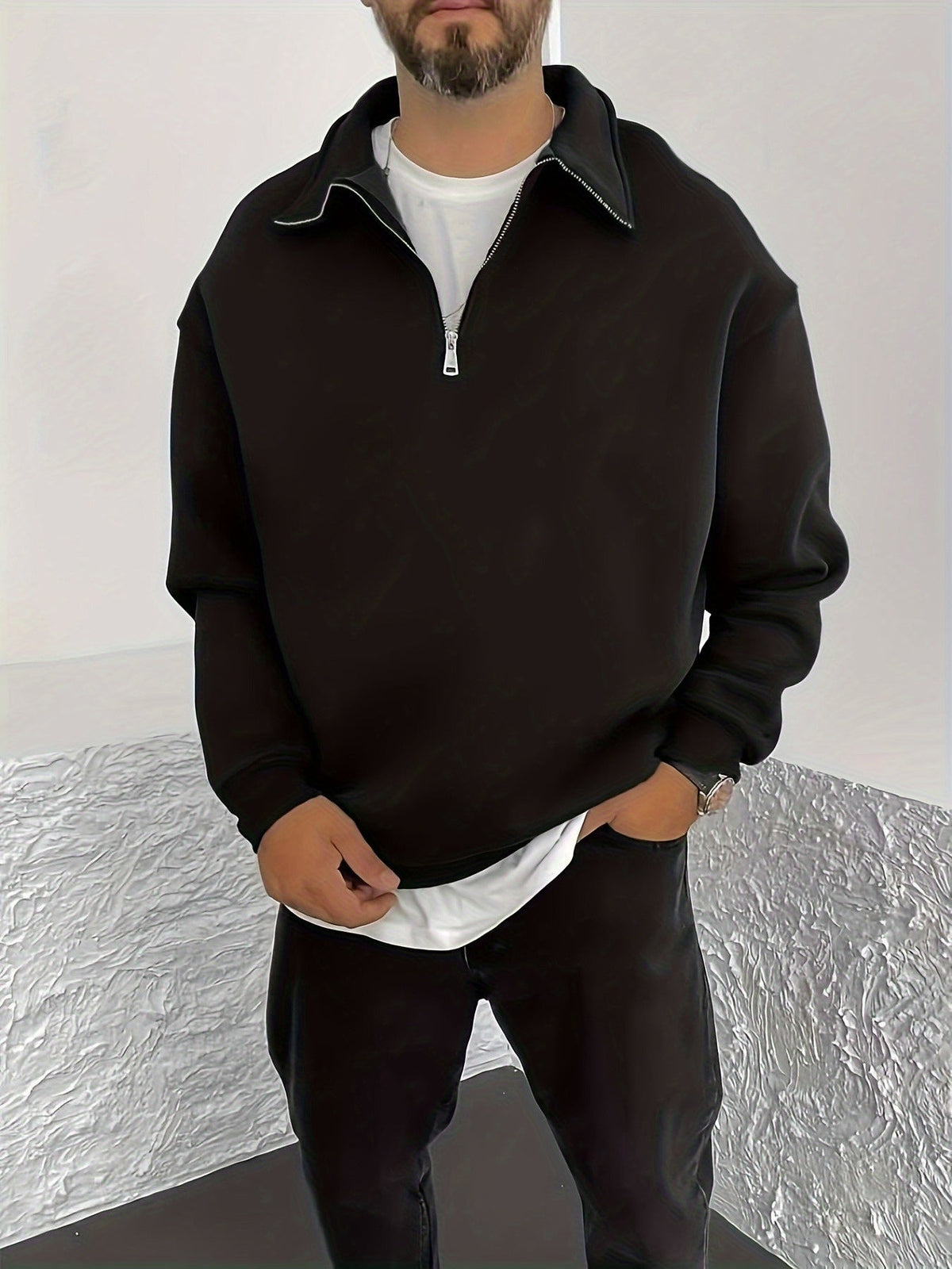 Gideon | Sweatshirt mit Reißverschluss und Kragen