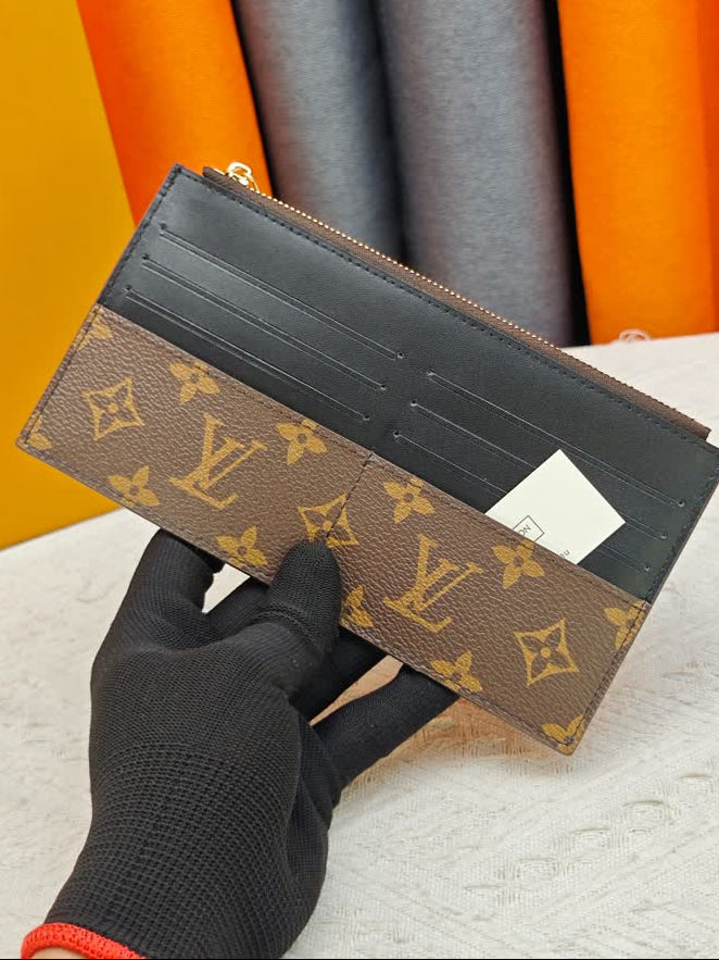 Louis Vuitton Slim Long Card Wallet — Monogram Canvas & Black