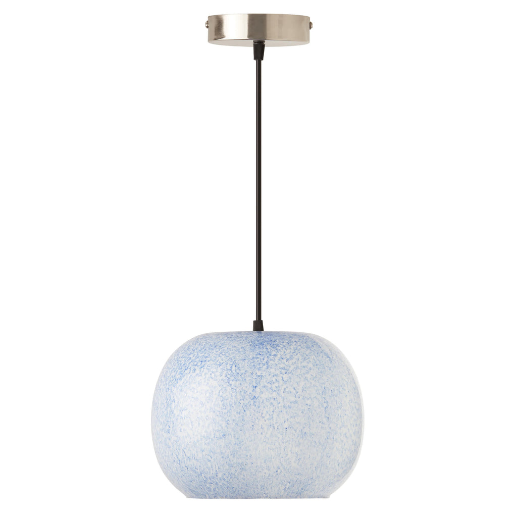 River of Goods Handblown Blue &amp; White Globe Shade Pendant