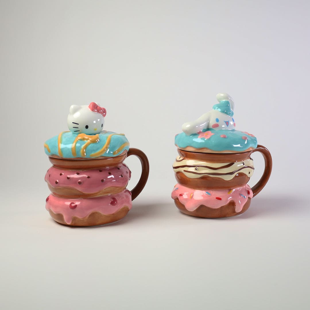 Hello Kitty And Cinnamoroll Donut Mug Set
