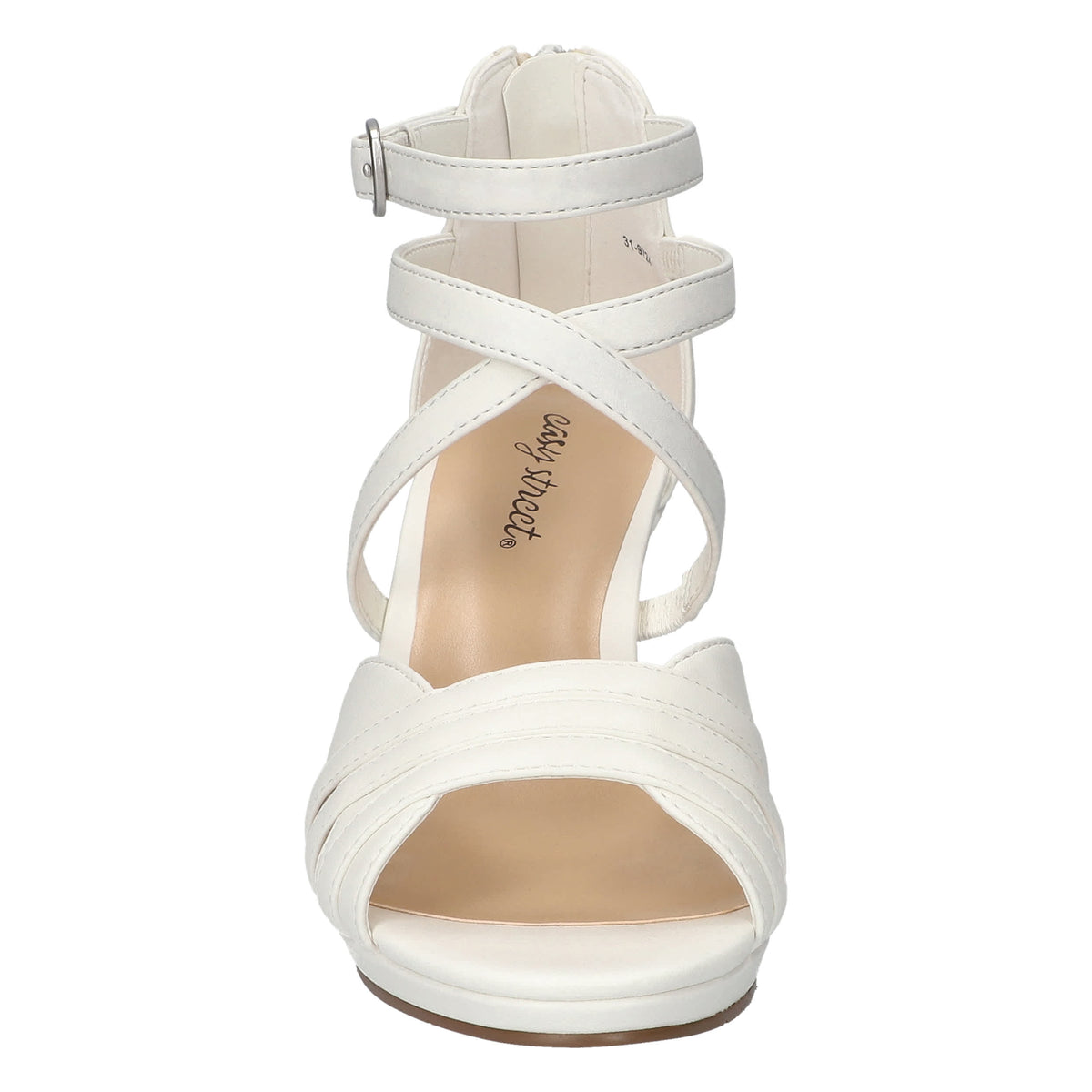 Easy Street Women's Crissa Nude Pearlized Platform Sandals