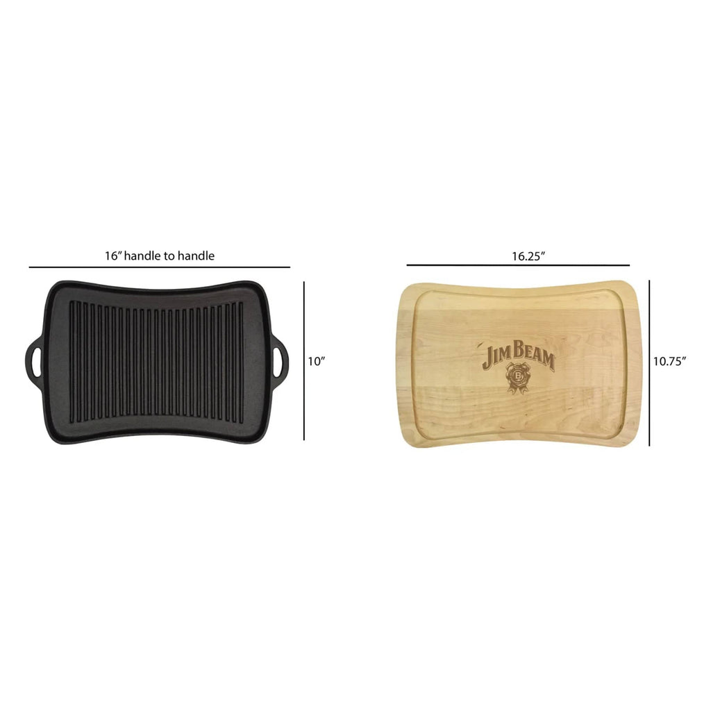 Jim Beam Cast Iron Grill Pan Set