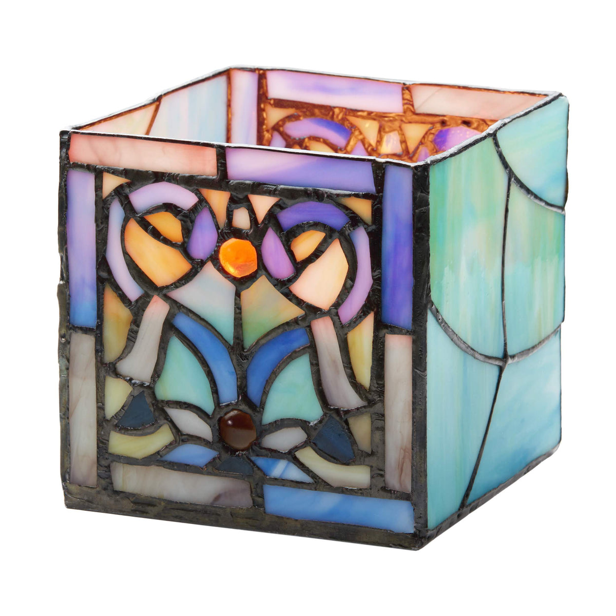 River of Goods Stained Glass Candle Holder