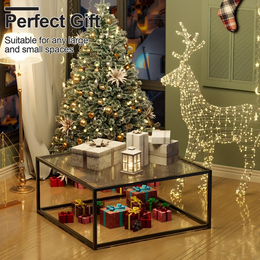 Clear Coffee Table, Modern Accent Table for Work, Display, and Everyday Use in Living Room
