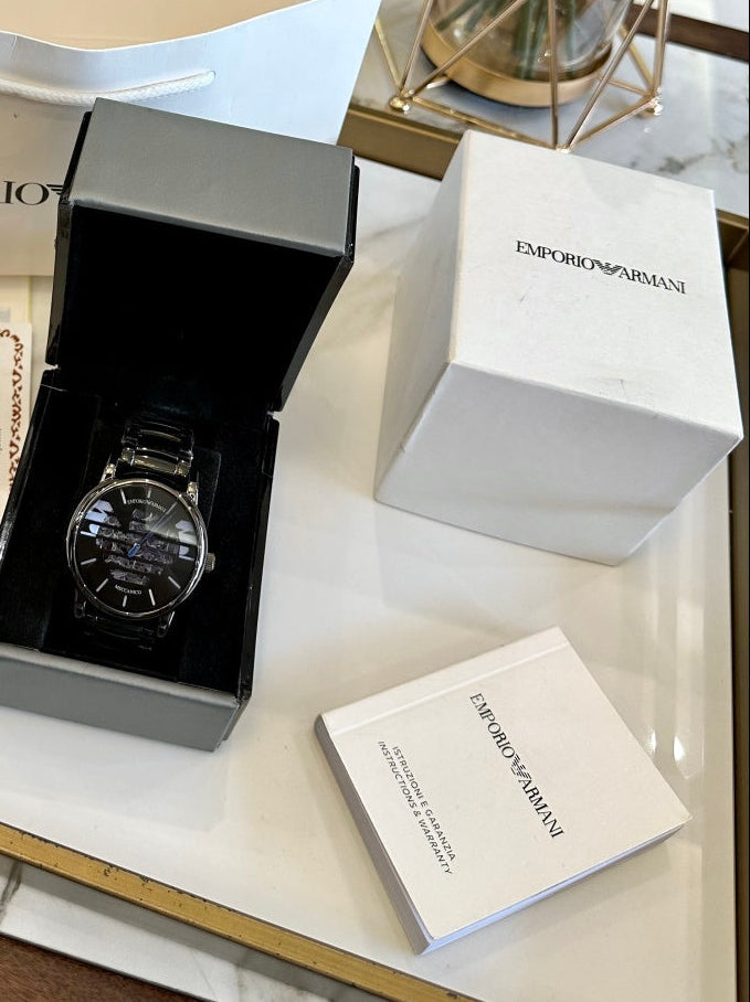 Emporio Armani Meccanico Men's Skeleton Automatic Watch – Gunmetal
