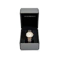 Emporio Armani Ladies Watch – Two-Tone Crystal Bezel Mother-of-Pearl