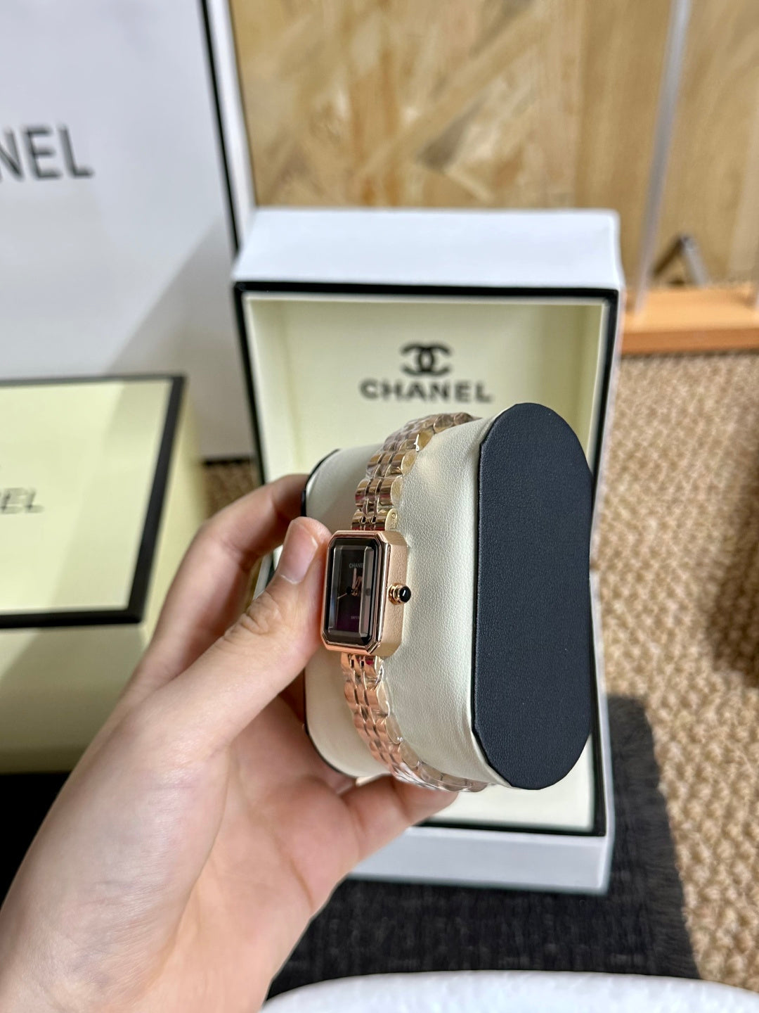 Chanel Première Gold-Tone Watch & Bangle Gift Set