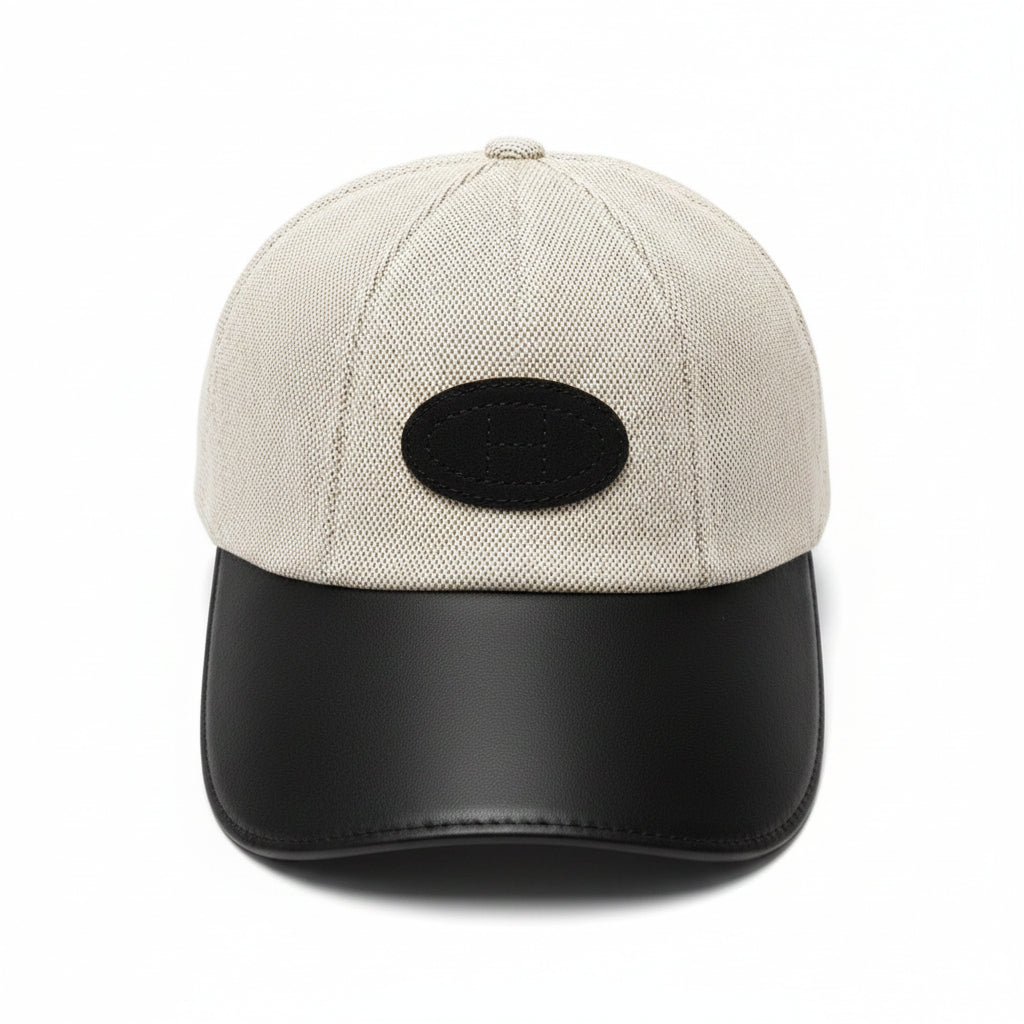 Chanel CC Logo Canvas & Leather Brim Baseball Cap